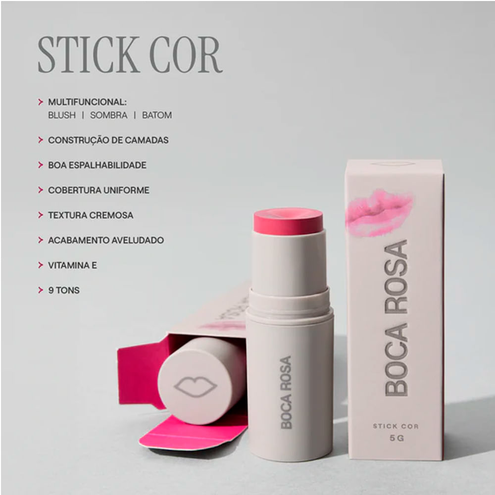 Blush Stick Boca Rosa Multifuncional Beagá 5g - Lojas Rede