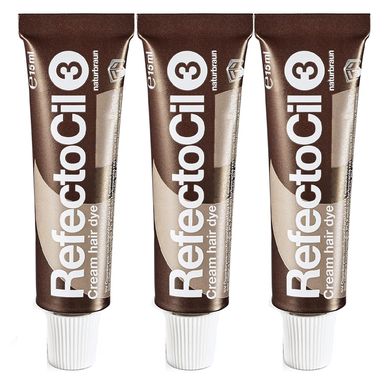 Kit Tintura Creme Refectocil Castanho Natural 3.0 - 3 Unidades
