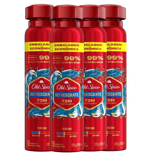 Kit Desodorante Aerosol Old Spice Refrescante 200ml - 4 unidades