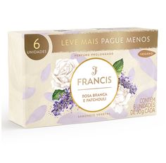 Kit Sabonete Em Barra Francis Rosa Branca E Patchouli 90g - 6 Unidades