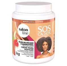 Creme Para Pentear Salon Line S.O.S Rícino E Queratina 1kg