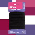 810567-2-Elasticos-Para-Cabelos-Ricca-Preto-Com-6-Unidades-Ref-2725