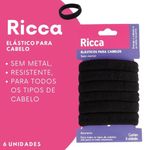 810567-3-Elasticos-Para-Cabelos-Ricca-Preto-Com-6-Unidades-Ref-2725