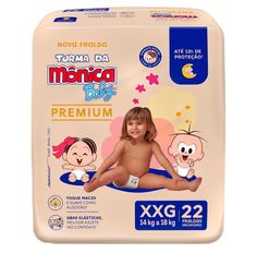 Fralda Descartável Turma Da Mônica Baby Premium XXG - 22 Unidades