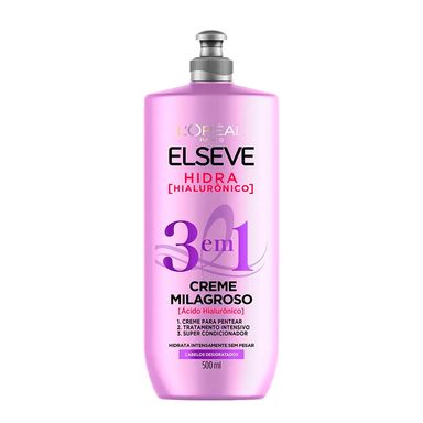 Creme Milagroso 3 em 1 Elseve Hidra Hialurônico 500ml