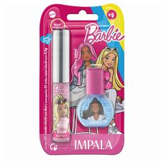 Kit Brilho Labial e Esmalte Infantil Impala Barbie