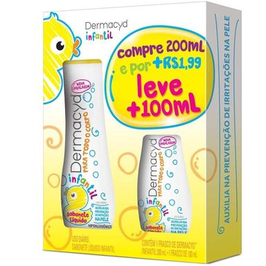 Sabonete Líquido Infantil Dermacyd 200ml + 1 Frasco De 100ml