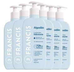 Kit Loção Hidratante Francis Algodão 400ml - 6 Unidades