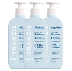 Kit Loção Hidratante Francis Algodão 400ml - 3 Unidades