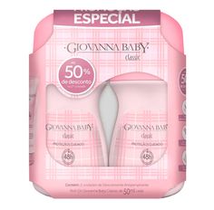 Kit Desodorante Roll On Giovanna Baby Rosa Com 2 Unidades
