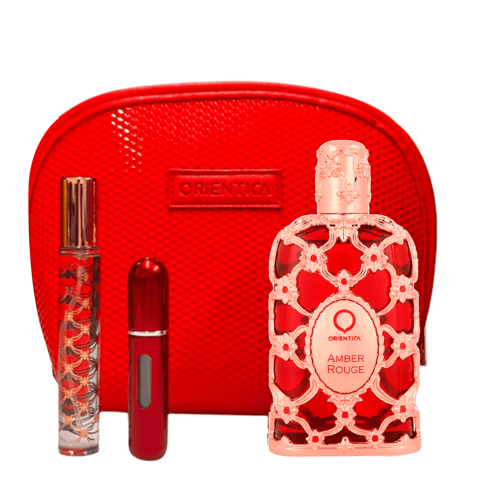 Orientica Kit Amber Rouge Eau de Parfum 80ml + Miniatura 10ml + Atomizer + Nécessaire