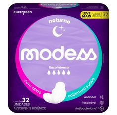 Absorvente Modess Noturno Com Abas Suave Com 32 Unidades