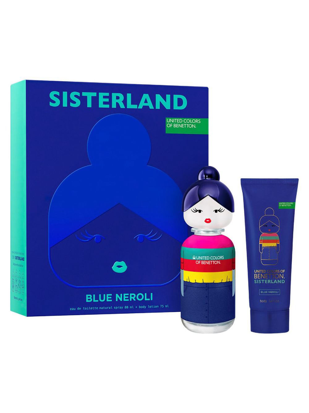 Kit Benetton United Colors Sisterland Blue Neroli - Eau de Toilette 80ml + Body Lotion 75ml