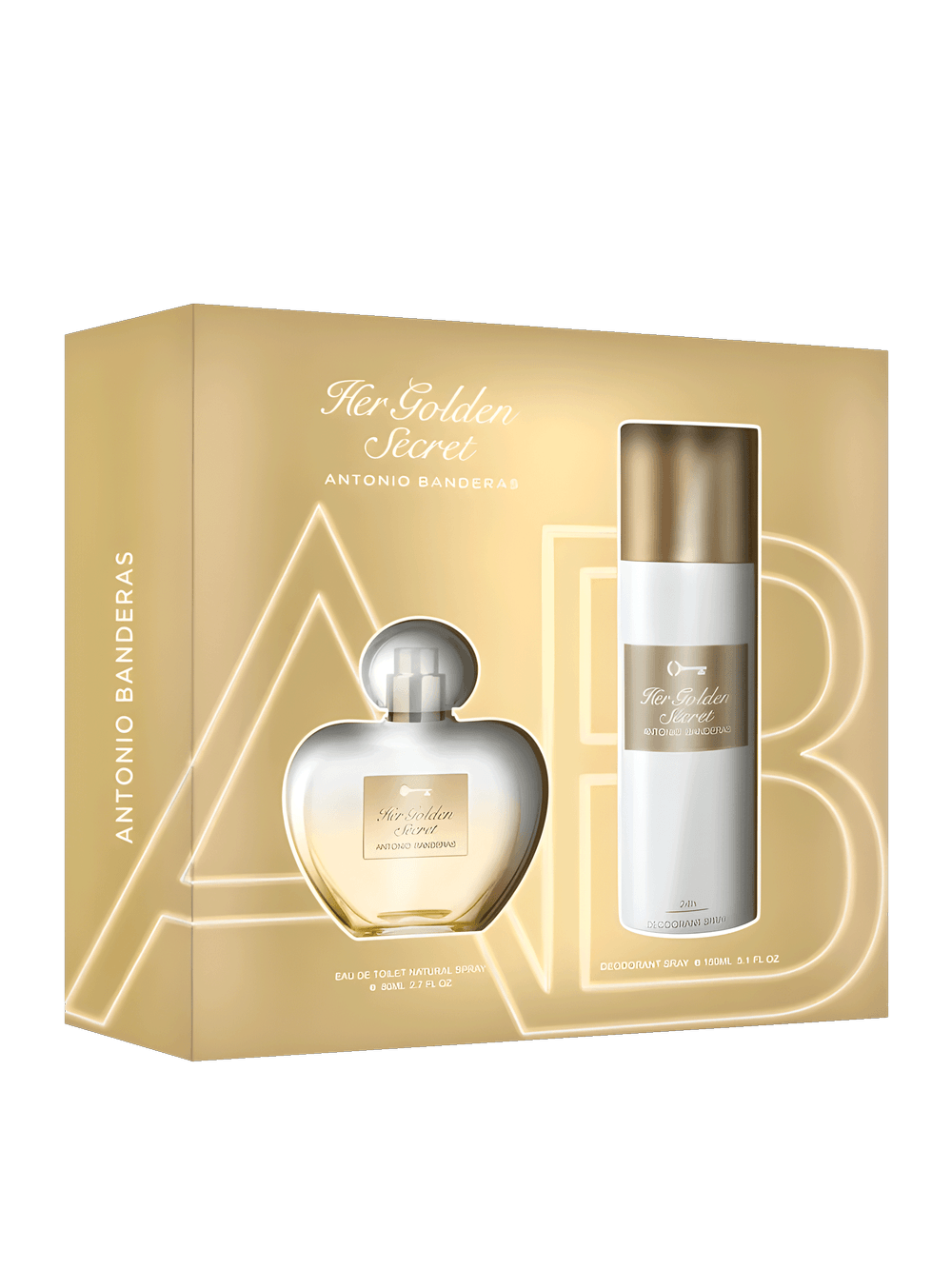 Kit Antonio Banderas Her Golden Secret For Her - Eau de Toilette 80ml + Desodorante Spray 150ml