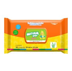 Toalha Umedecida Natural Baby Wipes Mae E Filho Com 50 Unidades
