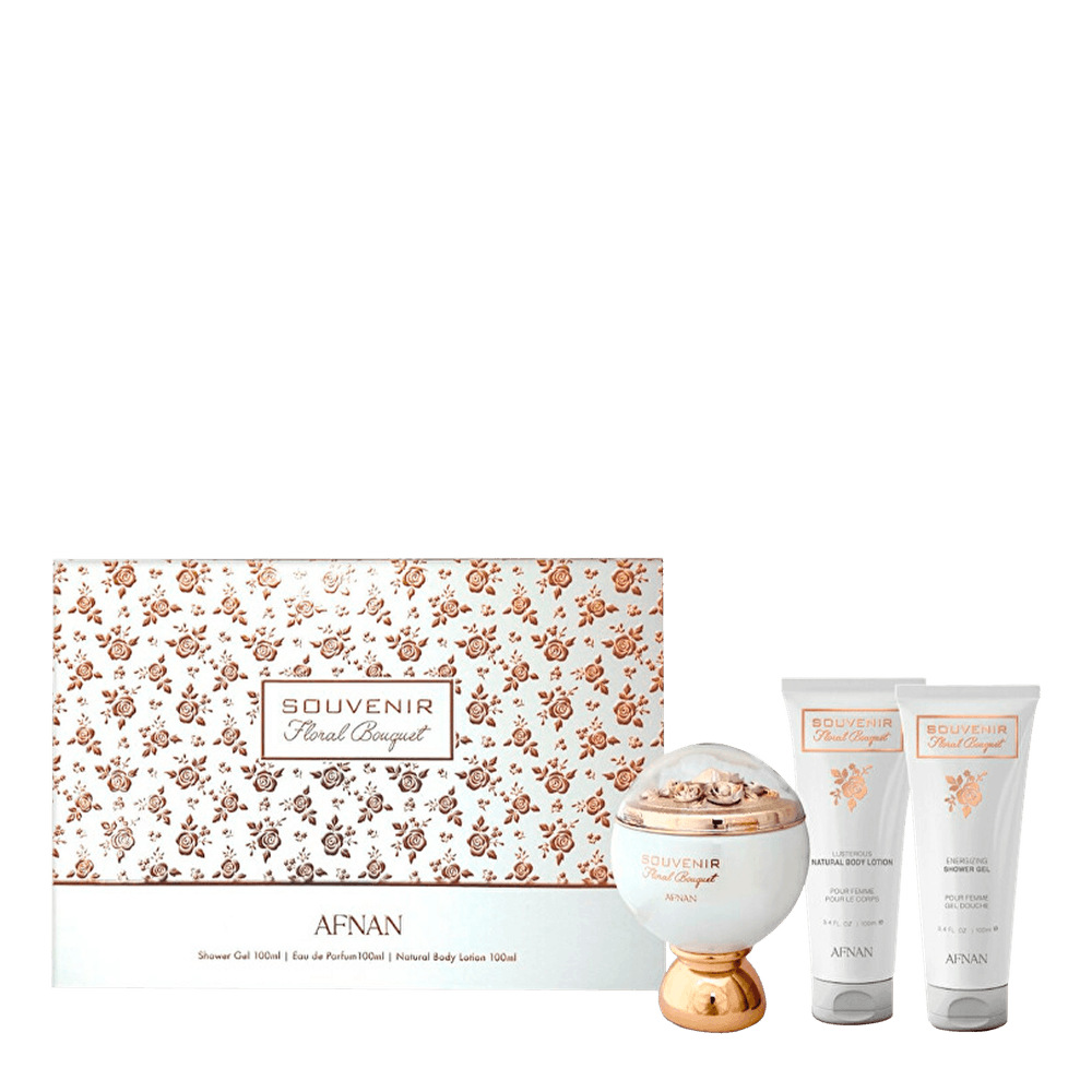 Kit Afnan Floral Bouquet - Eau de Parfum 100ml + Shower Gel 100ml + Body Lotion 100ml