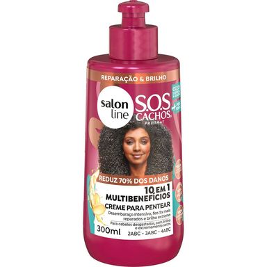 Creme Para Pentear Salon Line SOS Cachos + Poderosos 3ABC -  4ABC 300ml