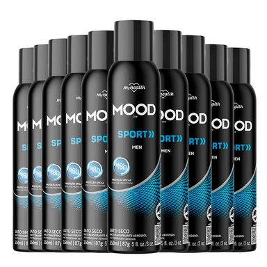 Kit Desodorante Antitranspirante Mood Sport Men Aerossol 150ml - 10 Unidades