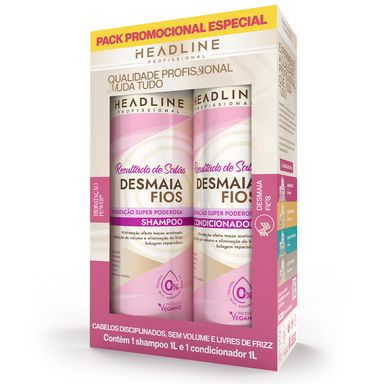 Kit Shampoo + Condicionador Headline Desmaia Fios 1000ml