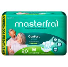 Fralda Descartável Geríatrica Masterfral Confort M 20 Unidades