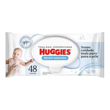 Lenços Umedecidos Huggies Recém Nascido Sem Fragrância 48 Unidades