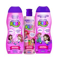 Kit Shampoo Condicionador e Creme De Pentear Hidrata Medix Kids 500ml