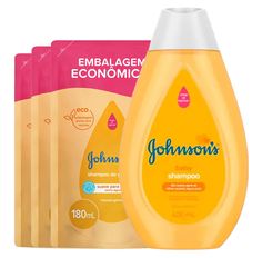 Kit Johnson's Baby 3 Shampoo Infantil Refil 180ml + 1 Shampoo Infantil 400ml