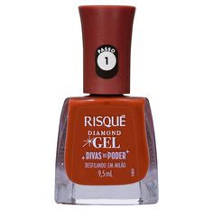 Esmalte Risqué Diamond Gel Divas No Poder Marrom Desfilando Em Milão 9,5ml