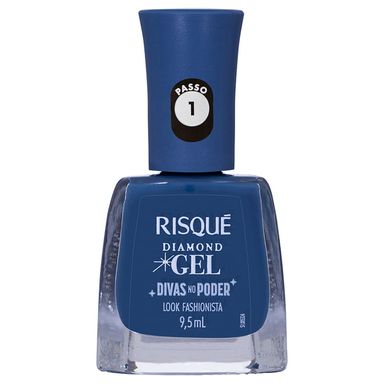 Esmalte Risqué Diamond Gel Divas No Poder Azul Look Fashionista 9,5