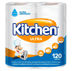 Papel Toalha Kitchen Pacote Com 2 Rolos