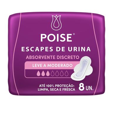 Absorvente Poise Discreto Leve a Moderado 8 Unidades
