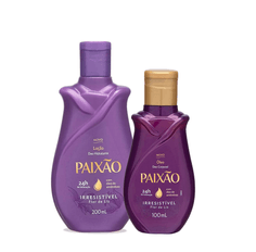 Kit Loção Hidratante Paixão Irresistível 200ml + Óleo Corporal Paixão 100ml