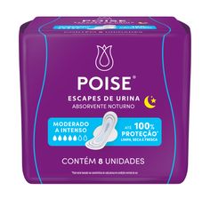 Absorvente Noturno Poise Moderado a Intenso 8 Unidades