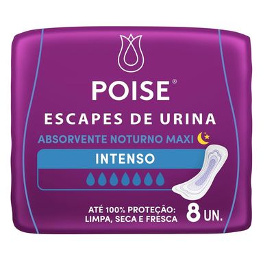 Absorvente Noturno Maxi Poise Intenso 8 Unidades