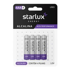 Pilha Starlux Energy Alcalina Palito Aaa4 - 4 Unidades