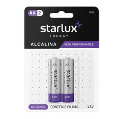 Pilha Starlux Energy Alcalina Palito Pequena  AA2 - 2 unidades