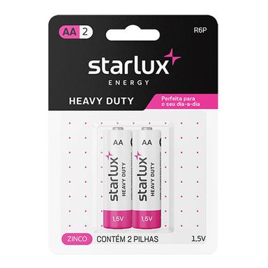 Pilha Starlux Energy Alcalina Pequena Comum Aa2 - 2 unidades