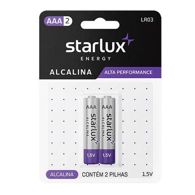 Pilha Starlux Energy Alcalina Palito Aaa2 - 2 unidades