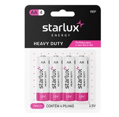 Pilha Starlux Energy Alcalina Pequena Comum Aa4 - 4 unidades