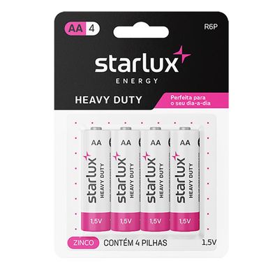 Pilha Starlux Energy Alcalina Pequena Comum Aa4 - 4 unidades