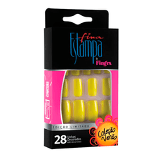 Unhas Posticas Fing'rs Fina Estampa Amarelo M - 2217