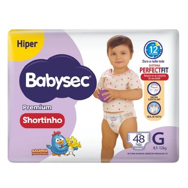 Fralda Descartável Shortinho Babysec Premium Tamanho G 48 Unidades