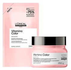 Kit Loreal Professionnel Máscara Capilar 250ml + Shampoo L'Oréal Professionnel Vitamino Color Refil 240ml
