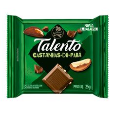 Chocolate Garoto Talento Ao Leite Com Castanhas-do-Pará 25g