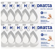 Kit Sabonete Em Barra Hydratta Nutri Cream Leite 85g - 10 Unidades