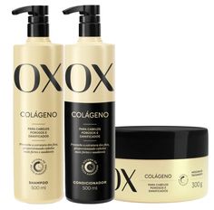 Kit OX Shampoo 500ml, Condicionador 500ml e Máscara 300ml Colágeno