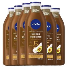 Kit Creme Hidratante Corporal Nivea Beleza Radiante Cuidado Intenso 400ml - 6 Unidades