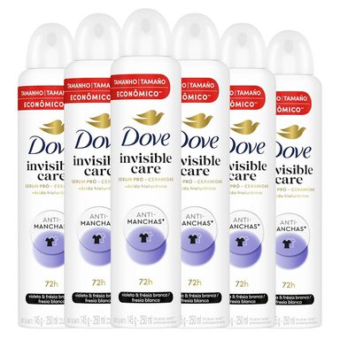 Kit Desodorante Aerosol Dove Invisible Dry 250ml C/6 Unidades