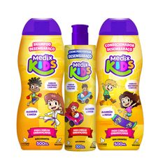 Kit Shampoo Condicionador e Creme De Pentear Desembaraço Medix Kids 500ml