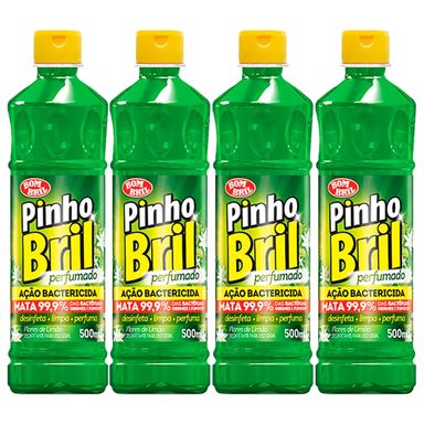 Kit Desinfetante Pinho Bril Limão 500ml - 4 Unidades